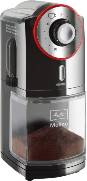 Melitta Molino 1019-01 Kaffeemühle schwarz/rot