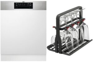 AEG Favorit FES8380CPM Integrierbarer 60 cm Geschirrspüler Set bestehend aus FEE83806PM + A9SZGB01 edels