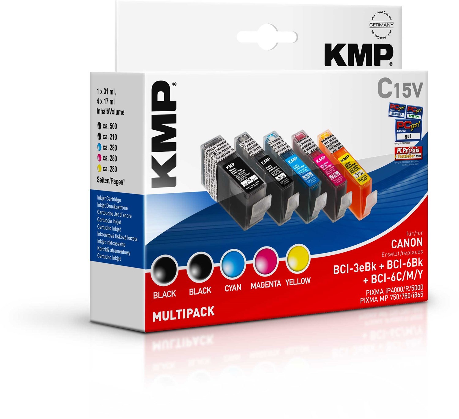 KMP C15V Multipack Tinten-Multipack 4-farbig