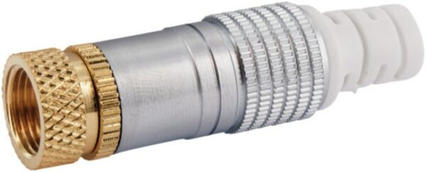 Schwaiger HQ F-Aufdrehstecker Ø 7 mm (2er Set) gold/silber/weiß