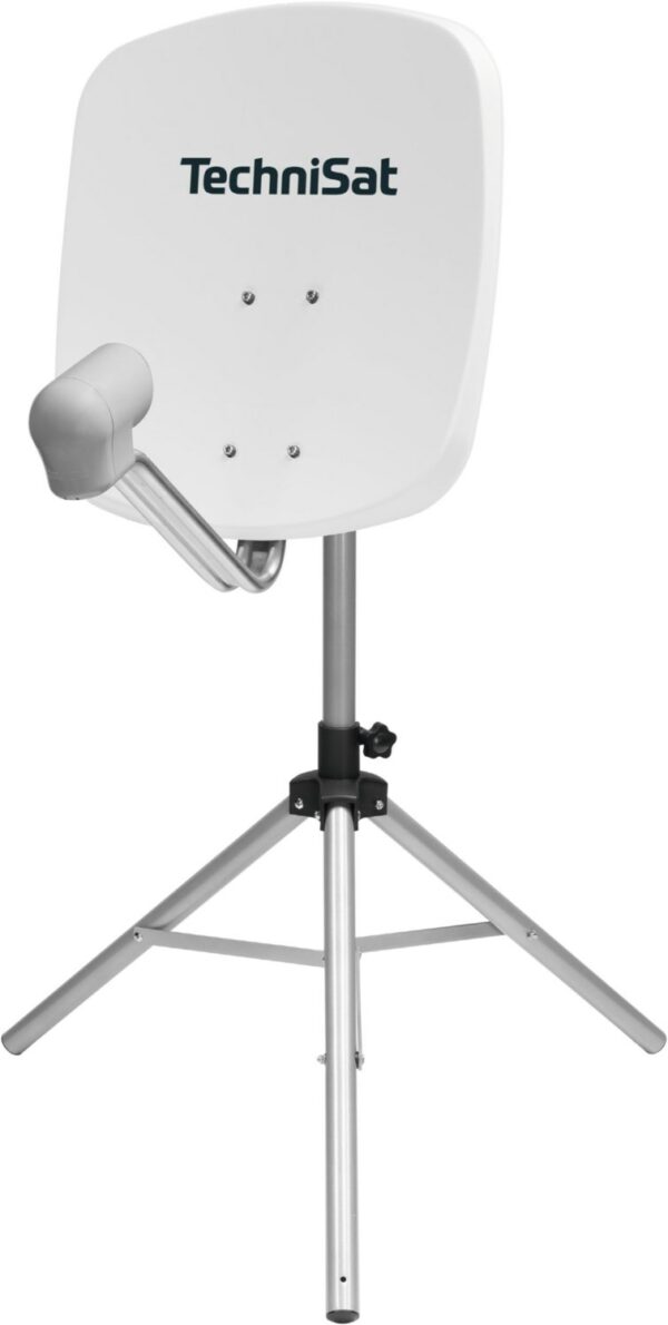 Technisat Camping-Komplettset SATMAN 45 Satellitenantenne polarweiß inkl. UNYSAT-Twin-LNB