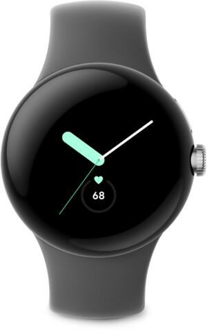 Google Pixel Watch LTE Smartwatch polished silver/charcoal