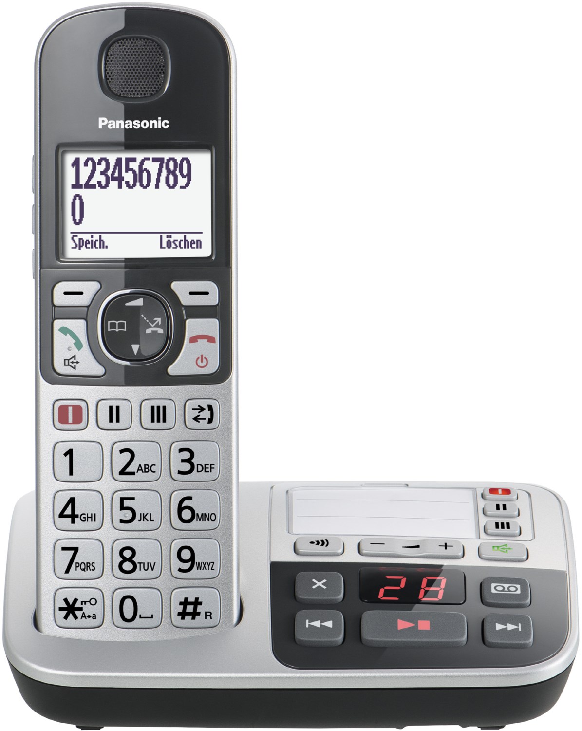 Panasonic KX-TGE520GS Schnurlostelefon mit Anrufbeantworter silber