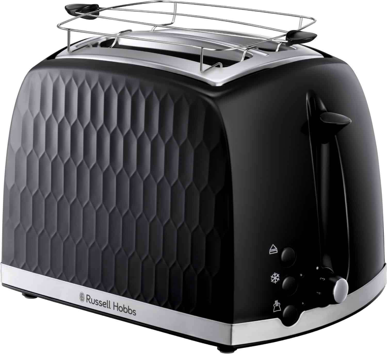 Russell Hobbs Honeycomb 2Schlitz Kompakt-Toaster schwarz