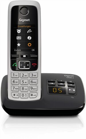 Gigaset C 430 A Schnurlostelefon mit Anrufbeantworter schwarz
