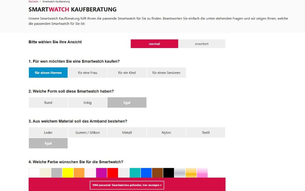 Smartwatch.de Screenshot Shop